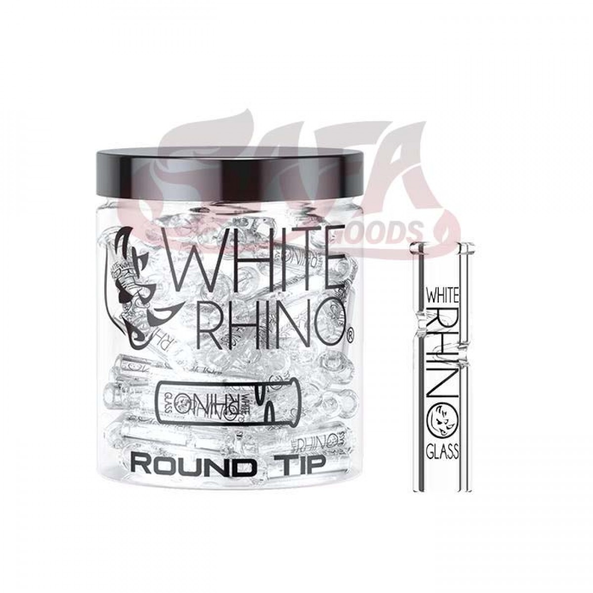 White Rhino XL Glass Tips 80ct Jars